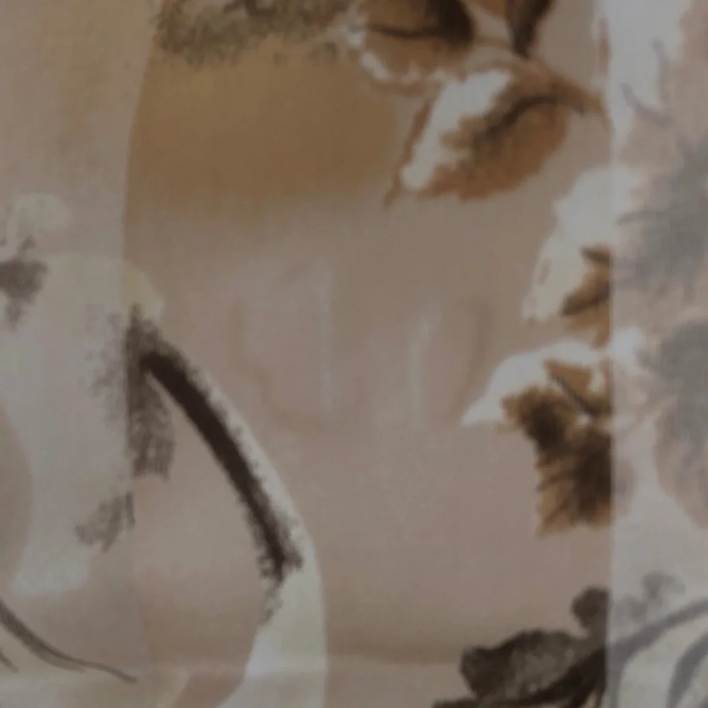 Vintage Oblong Brown, Tan & Cream Floral Scarf